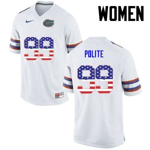 Women's Florida Gators #99 Jachai Polite NCAA Nike White USA Flag Fashion Authentic Stitched College Football Jersey XKE5362GD